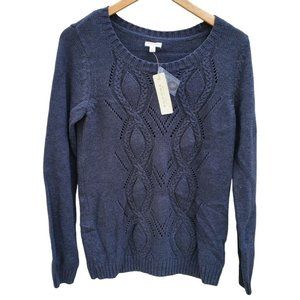 Gray Cable Knit Pull Over Sweater Sonoma Life Style Kohl's New With Tags Small